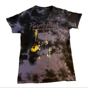 Purple Rain Prince Tee Shirt (black & purple tie dye)
